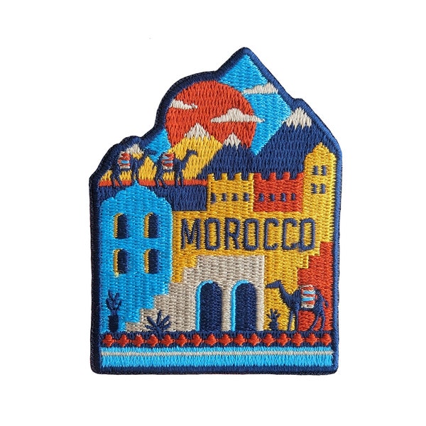 Morocco Travel Patch Embroidered Iron on Sew on Badge Souvenir Applique Motif