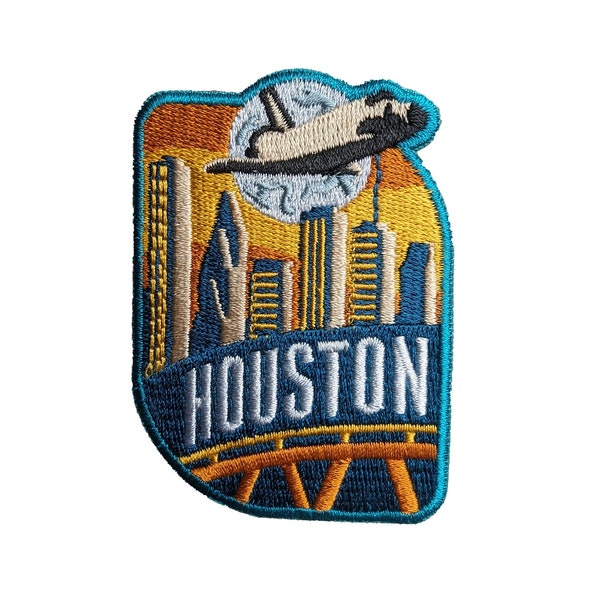 Houston USA Travel Patch Embroidered Iron on Sew on Badge Souvenir Applique Motif Flag