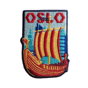 Oslo Norway Travel Patch Embroidered Iron on Sew on Badge Souvenir Applique Motif
