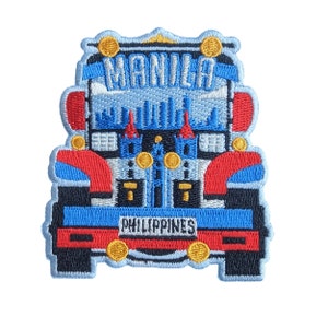 Manila Philippines Travel Patch Embroidered Iron on Sew on Badge Souvenir Applique Motif