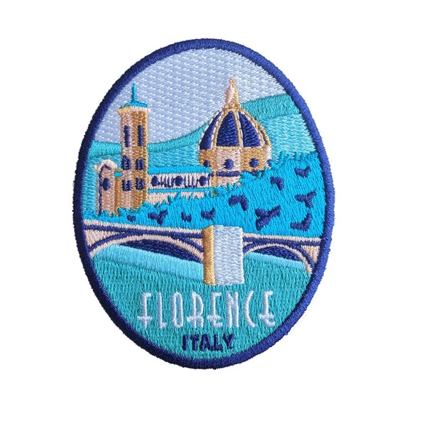 Florence Italy Travel Patch Embroidered Iron on Sew on Badge Souvenir Applique Motif