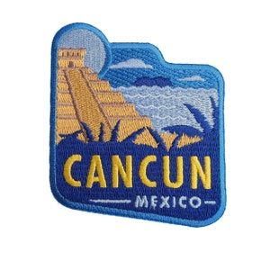 Cancun Mexico Travel Patch Embroidered Iron on Sew on Badge Souvenir Applique Motif
