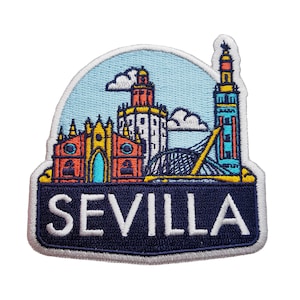 Sevilla Spain Travel Patch Embroidered Iron on Sew on Badge Souvenir Flag Applique
