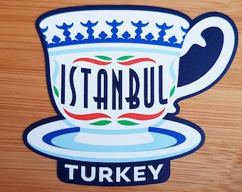 Istanbul, Turkey, Vinyl Sticker, Travel Diary, Luggage Decal, Laptop, Notebook, Journal, Gift, Suitcase, Waterproof, Scrapbook, Helmet, Car