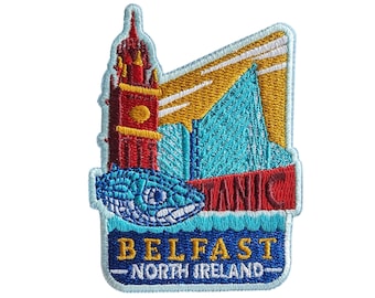 Belfast Northern Ireland Travel Patch Embroidered Iron on Sew on Badge Souvenir Backpack Flag