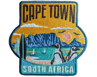 Cape Town South Africa Travel Patch Embroidered Iron on Sew on Badge Souvenir Applique Motif