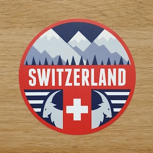 Switzerland Vinyl Sticker Decal Luggage Laptop Notebook Journal Gift Suitcase Waterproof Scrapbook Helmet Car