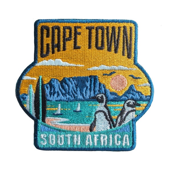 Cape Town Afrique du Sud Patch de voyage brodé thermocollant à coudre sur badge souvenir appliqué motif