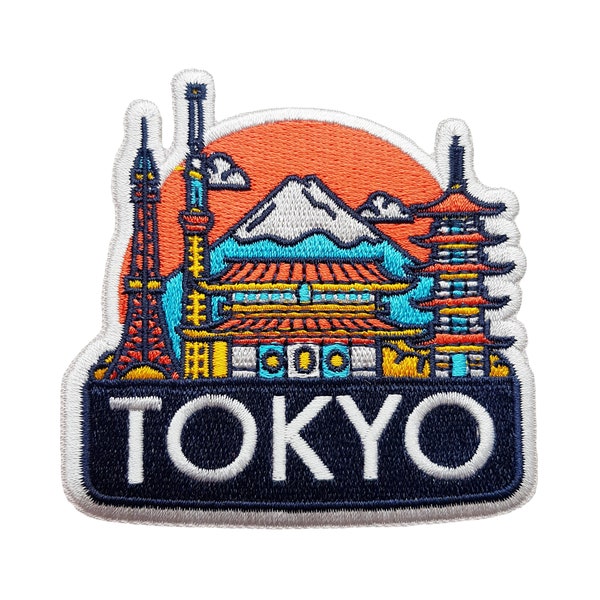 Tokyo, Japan Travel Patch Embroidered Iron on Sew on Badge Souvenir Flag Applique