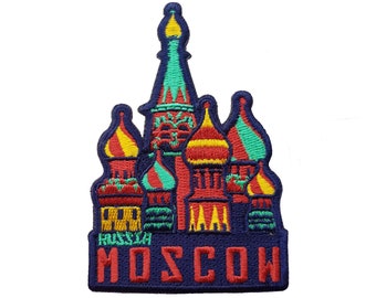 Moscow Russia Travel Patch Embroidered Iron on Sew on Badge Souvenir