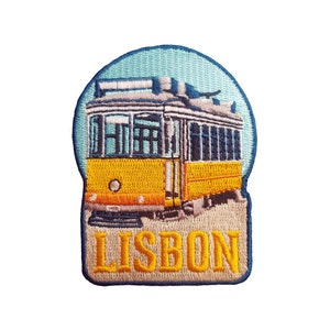 Lisbon Travel Patch Embroidered Iron on Sew on Badge Souvenir Applique Motif Duvet