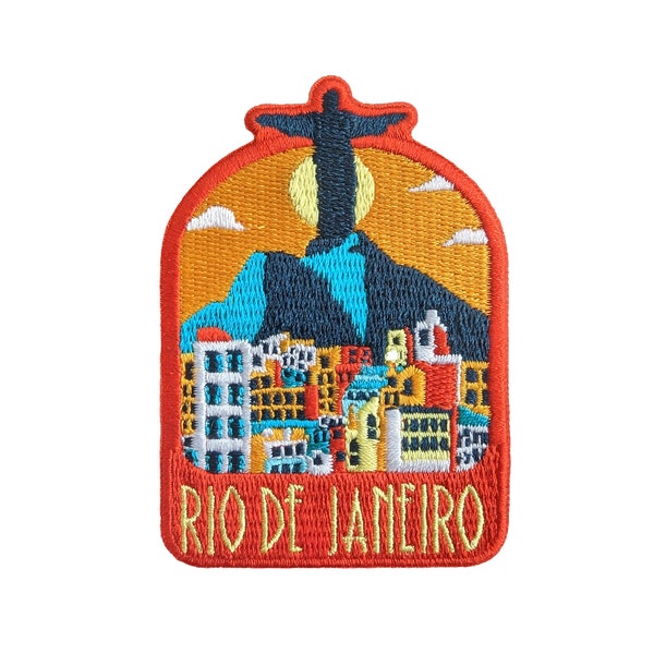 Parche de viaje de Río De Janeiro, Brasil, Escandinavia, bordado nórdico, plancha para coser, insignia, mochila de recuerdo, bandera