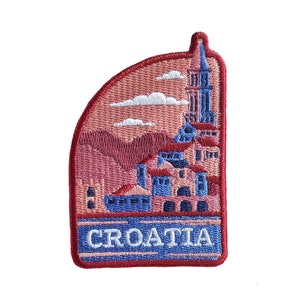 Croatia Travel Patch Embroidered Iron on Sew on Badge Souvenir Applique Motif City Country Flag