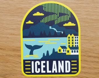 Iceland Vinyl Sticker Decal Luggage Laptop Notebook Journal Gift Suitcase Waterproof Scrapbook Helmet Car