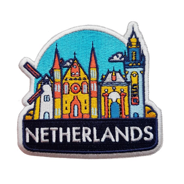 The Netherlands Travel Patch Embroidered Iron on Sew on Badge Souvenir Flag Applique Holland