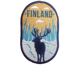 Finland Travel Patch Embroidered Iron on Sew on Badge Souvenir Applique