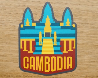 Cambodia Vinyl Sticker Decal Luggage Laptop Notebook Journal Gift Suitcase Waterproof Scrapbook Helmet Car