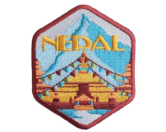 Nepal Travel Patch Embroidered Iron on Sew on Badge Souvenir Backpack Flag Country City