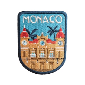 Écusson de voyage Monaco brodé, fer à coudre, badge souvenir, sac à dos, drapeau, ville, pays, sac