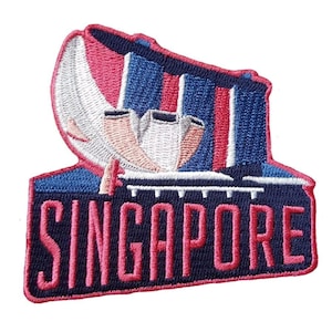 Singapore Travel Patch Embroidered Iron on Sew on Badge Souvenir