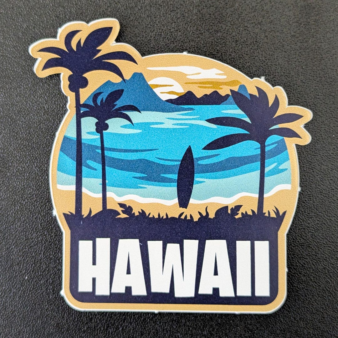 Hawaii USA 3" Vinyl Sticker, Waterproof Scrapbook Decal Luggage Laptop ...