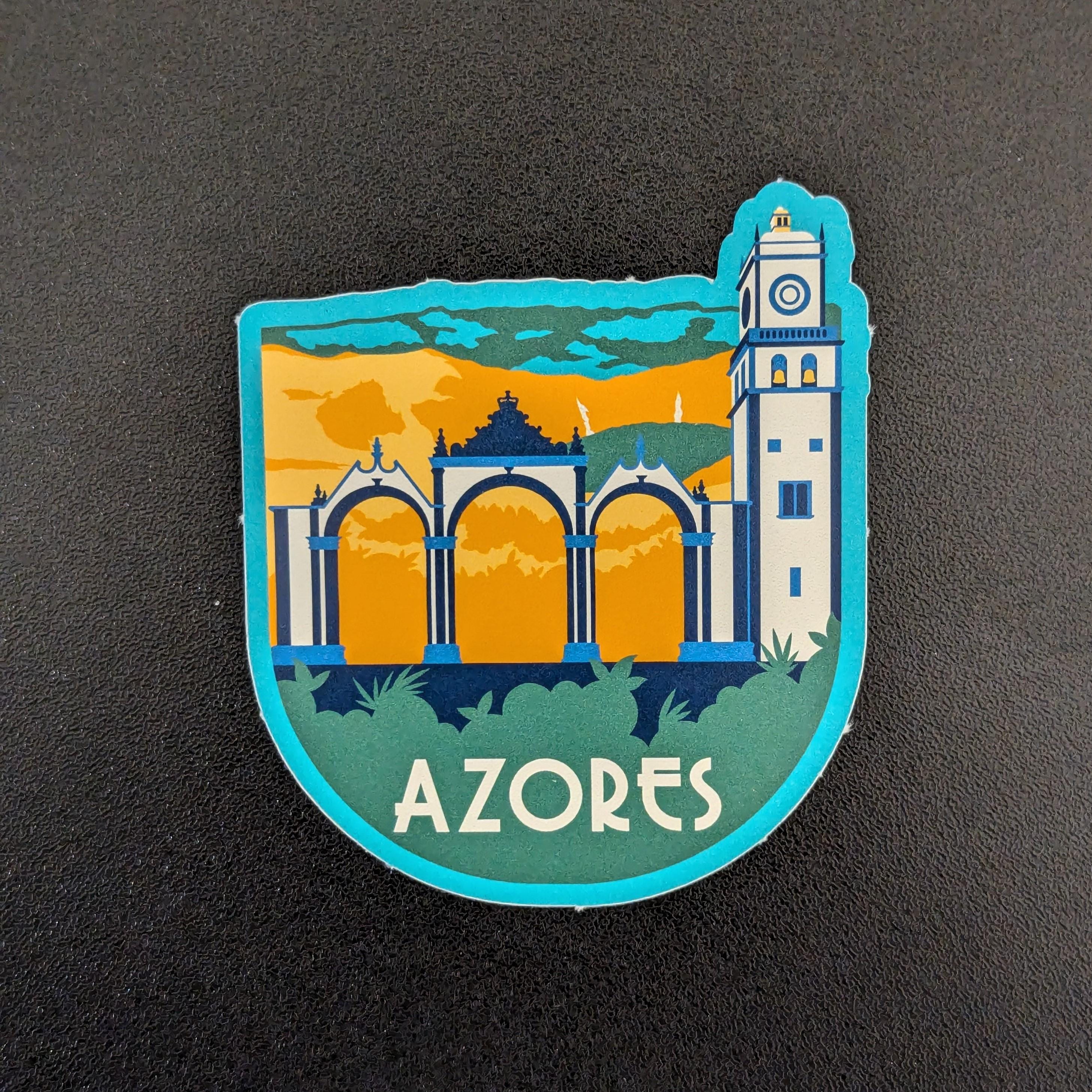 Azores Açores Flag Domed Decal Car Emblem – Set Of 2 Flexible 4x1 Stickers