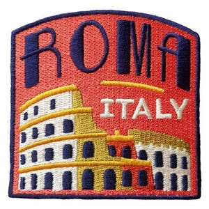 Rome Italy 2.5" Patch Embroidered Iron on Sew Travel Badge Souvenir Applique Motif Flag City Country