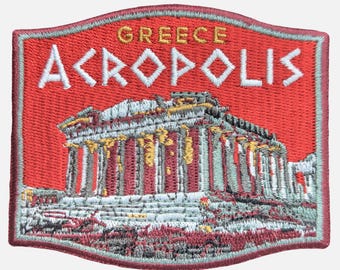 Acropolis Greece 3" Travel Patch Embroidered Iron on Sew on Badge Souvenir Applique Motif Flag City Country