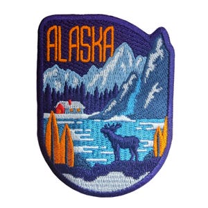 Alaska USA 3" Travel Patch Embroidered Iron on Sew on Badge Souvenir Applique Motif Flag