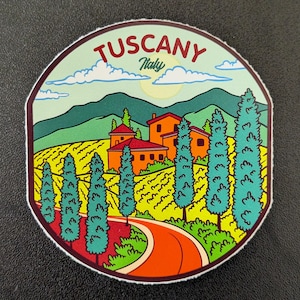 Tuscany Italy 3" Vinyl Sticker, Waterproof Scrapbook Decal Luggage Laptop Travel Flag City Country