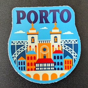 Porto Portugal 3" Vinyl Sticker, Scrapbook Decal Luggage Waterbottle Laptop Travel Flag City Country image 1