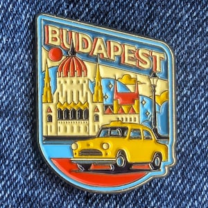 Budapest Hungary 1.25&quot; Enamel Pin, Travel Pins Golden Metal Badge Flair Brooch Lapel Soft Pushpin Gift City Country Flag Traveller