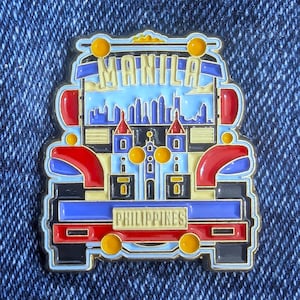 Pin de esmalte de 1,25&quot; de Manila, Filipinas, pines de viaje, insignia de metal dorado, broche de solapa, chincheta suave, regalo, ciudad, país, bandera, viajero