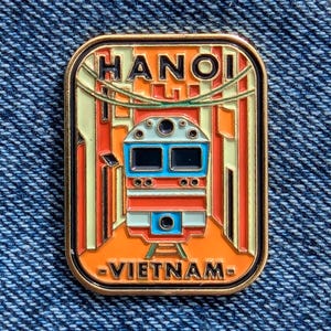 Hanoi Vietnam 1,25" emaille pins reisbadge pin gouden revers stad land vlag