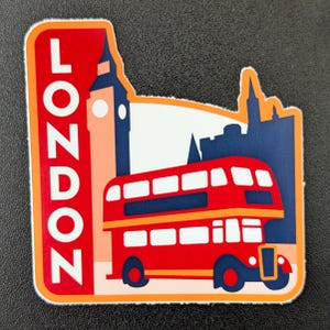 London England 3" Vinyl Sticker, Scrapbook Decal Luggage Waterbottle Laptop Travel Flag City Country