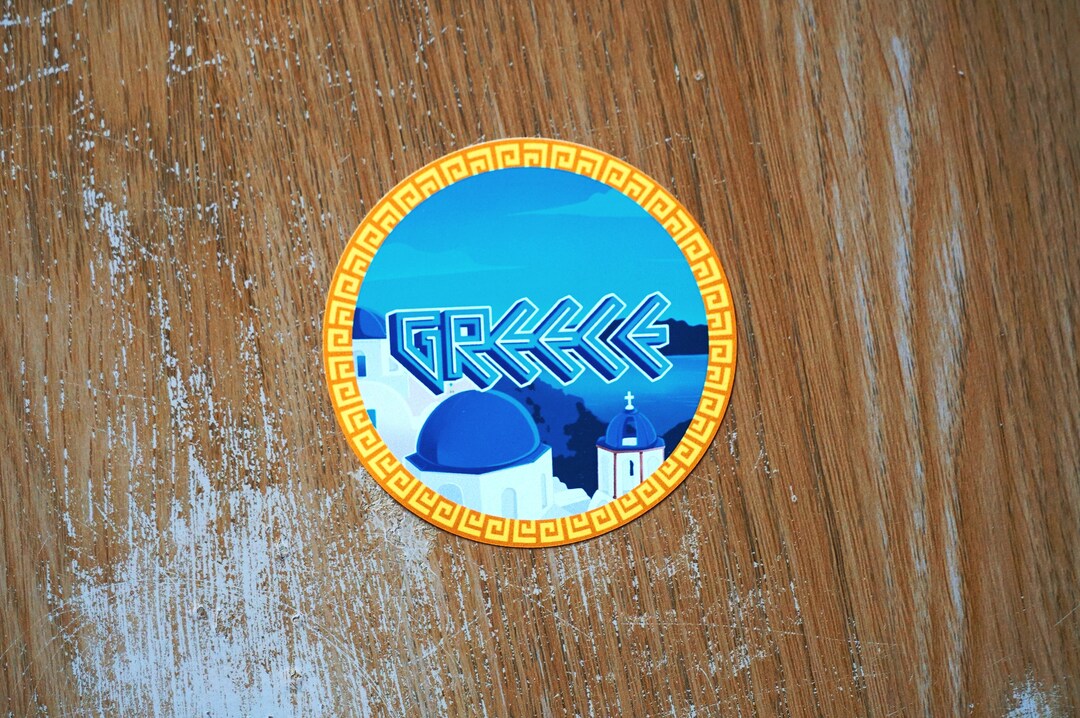 Greece Santorini Vinyl Sticker Decal Luggage Laptop Notebook Journal ...