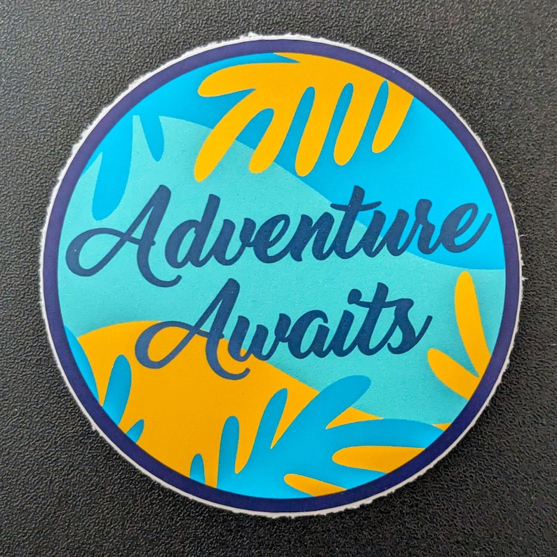 Adventure Awaits 3" Vinyl Sticker, Waterproof Scrapbook Decal Luggage ...