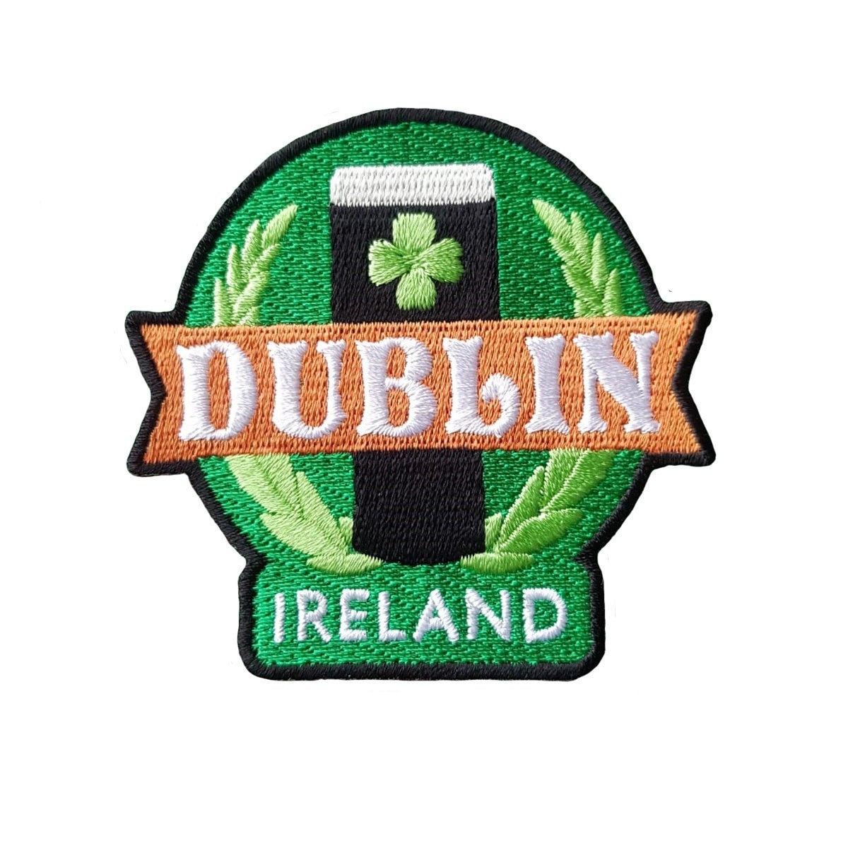 Patch Brodé Dublin - 7,5x6cm - Thermocollant - Blason Irlande - Collection Villes Européennes - 3