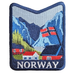 Norwegen 3 "Reise-Patch gesticktes Eisen auf Aufnäher Souvenir Flagge Stadt Land