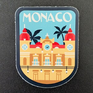 Monaco 3" vinyl sticker, waterdicht plakboek sticker bagage laptop reizen vlag stad land