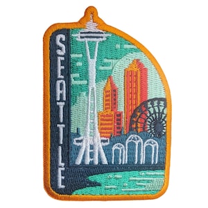 Parche de viaje de 3" de Seattle, EE. UU., bordado para planchar o coser, insignia, recuerdo, aplique, motivo de bandera, ciudad, país
