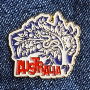 Australia Enamel Pin 1.25&quot; Inch, Travel Pins Golden Metal Badge Flair Brooch Lapel Soft Pushpin Gift City Country Flag Traveller