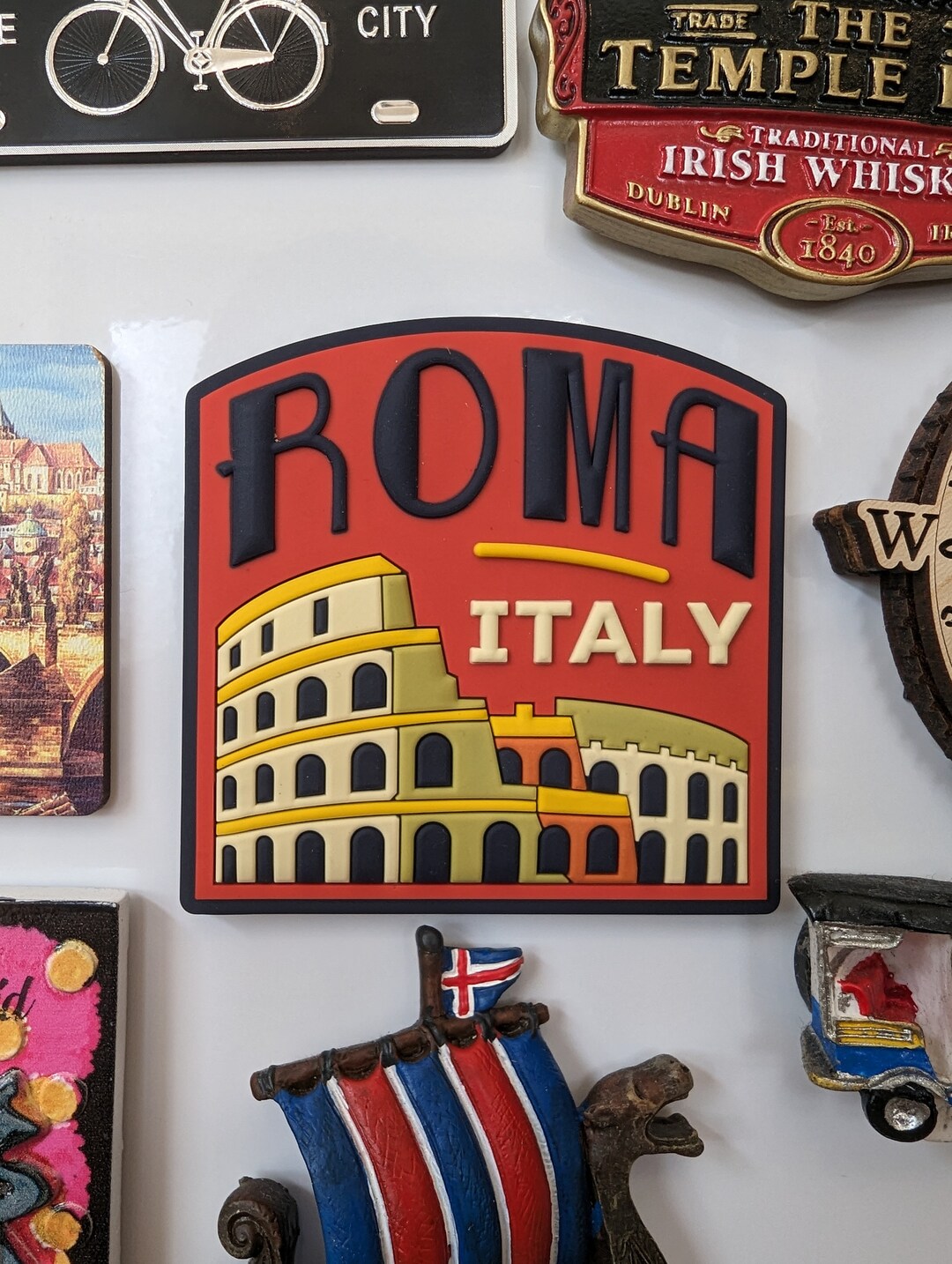 Roma Italy Fridge 3D, PVC, Shelf Display, Kitchen