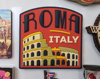 Aimant de réfrigérateur Roma Italie, 3D, PVC, Affichage d'étagère, Magnétique, Cuisine, Voyage, Souvenir, Cadeau, Décoration, Maison, Collection, Artisanat