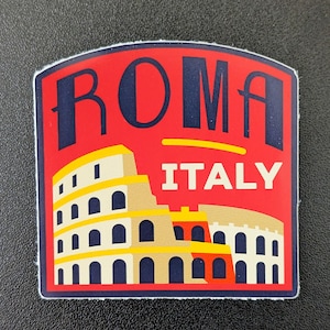 Roma Italy 2.5" Vinyl Sticker, Scrapbook Decal Luggage Waterbottle Laptop Travel Flag City Country