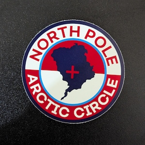 Adesivo in vinile da 3" con circolo polare artico del Polo Nord, decalcomania per bagagli, diario di viaggio, taccuino per laptop, album di ritagli, diario, valigia, bandiera, città, paese