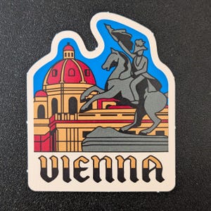 Vienna Austria 3&quot; Vinyl Sticker Decal for Luggage, Waterbottle Laptop Scrapbook Travel Journal Notebook Gift Flag Diary City Country