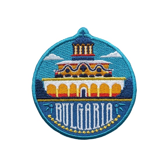 Bulgaria 3" Travel Patch Embroidered Iron on Sew on Badge Souvenir Applique Motif Flag Country City Eastern Europe Balkan