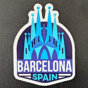 Pegatina de vinilo de 3" de Barcelona, España, para álbumes de recortes, equipaje, botella de agua, portátil, viajes, bandera, ciudad y país.