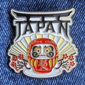 Japan 1.25&quot; Enamel Pin, Travel Pins Golden Metal Badge Flair Brooch Lapel Soft Pushpin Gift City Country Flag Traveller